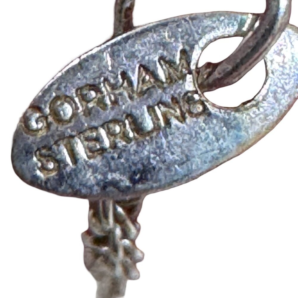 Gorham Sterling Silver Necklace W/ Amethyst Purple Gemstone Pendant 17" Estate - Picture 4 of 8